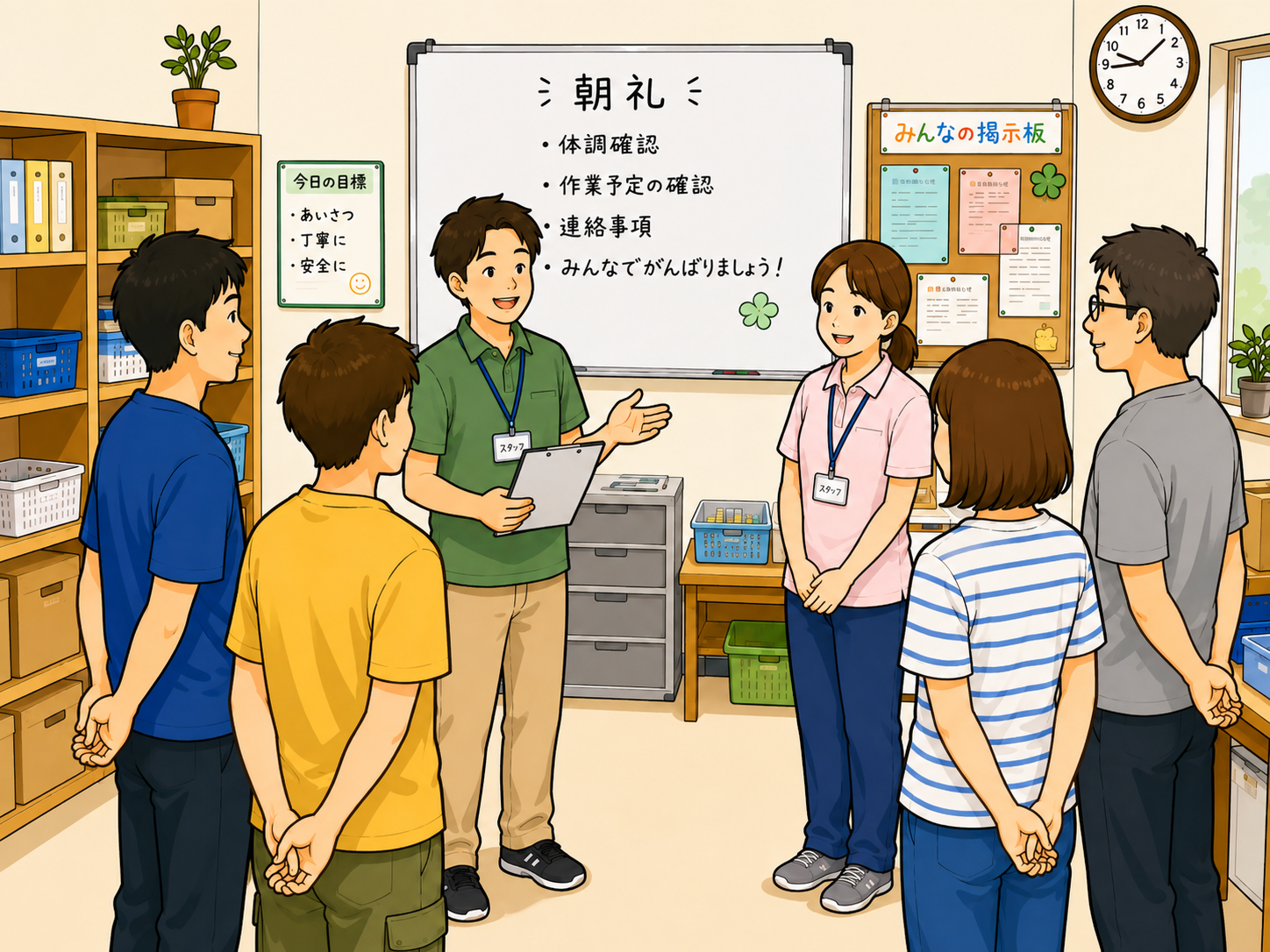 ラジオ体操・朝礼のイラスト