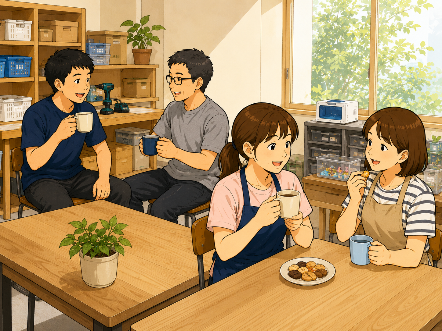 休憩時間のイラスト