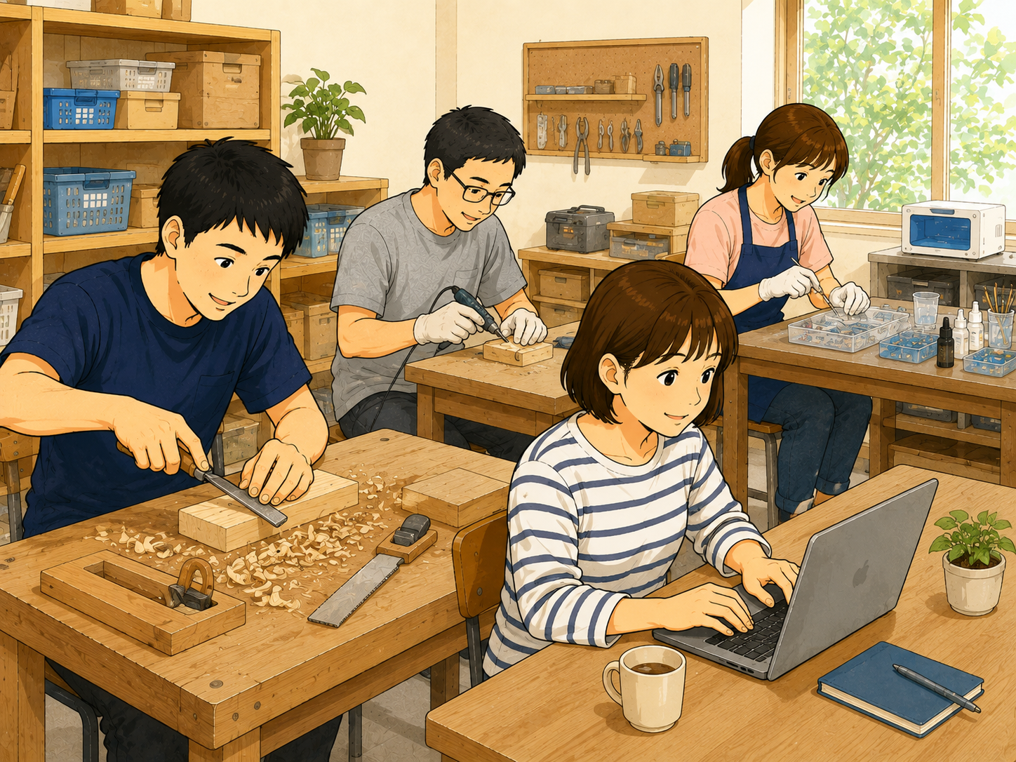 作業再開のイラスト