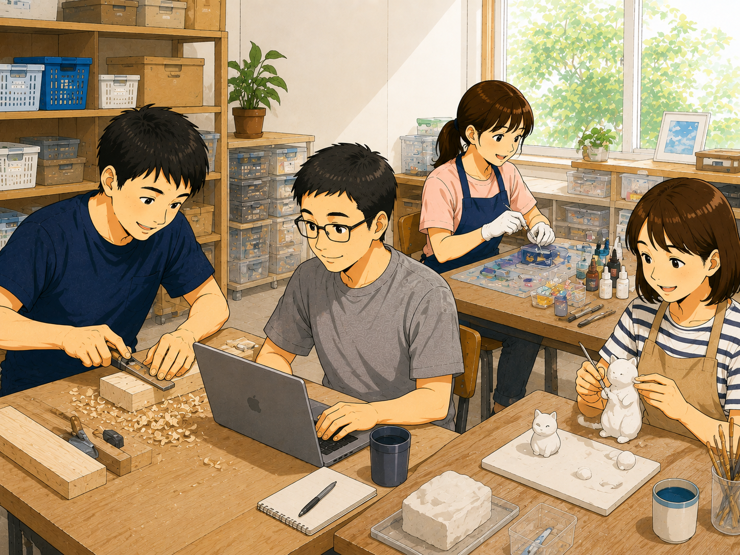 午後作業のイラスト