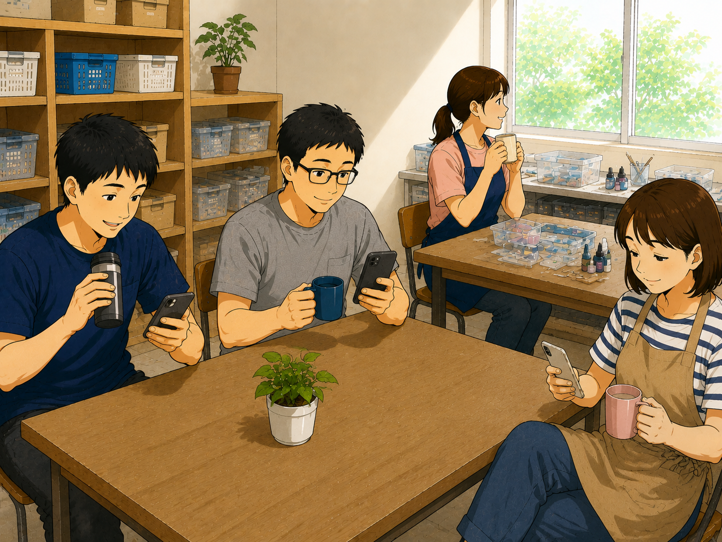 休憩時間のイラスト