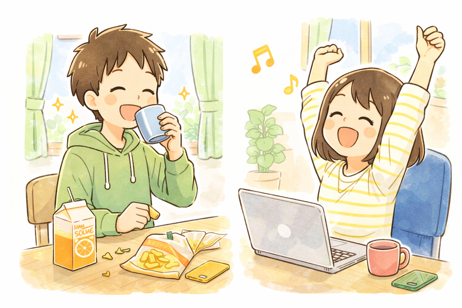 休憩時間のイラスト